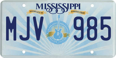 MS license plate MJV985