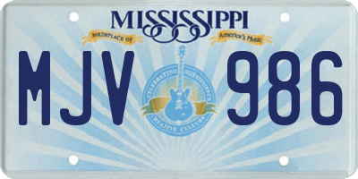 MS license plate MJV986