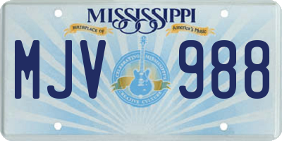 MS license plate MJV988