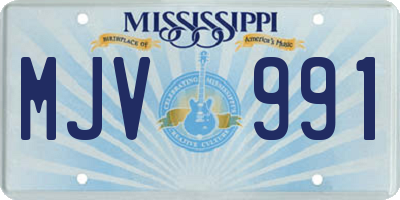 MS license plate MJV991
