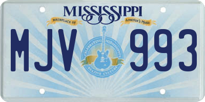 MS license plate MJV993
