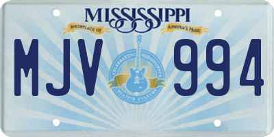 MS license plate MJV994