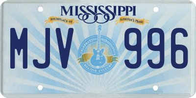 MS license plate MJV996