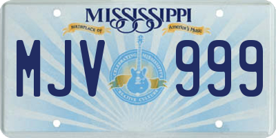 MS license plate MJV999