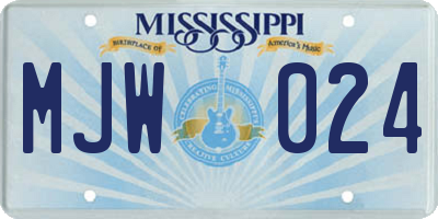 MS license plate MJW024