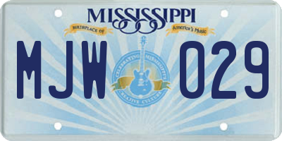 MS license plate MJW029