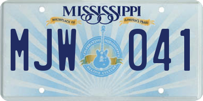 MS license plate MJW041