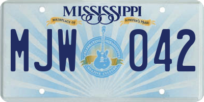 MS license plate MJW042