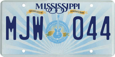 MS license plate MJW044
