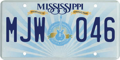 MS license plate MJW046
