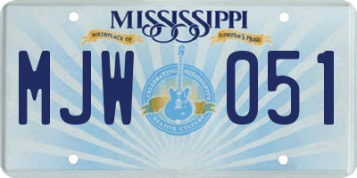 MS license plate MJW051