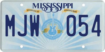 MS license plate MJW054