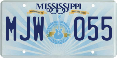 MS license plate MJW055