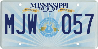 MS license plate MJW057