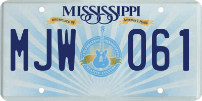 MS license plate MJW061