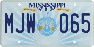 MS license plate MJW065