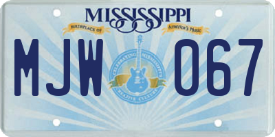 MS license plate MJW067