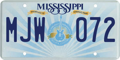MS license plate MJW072