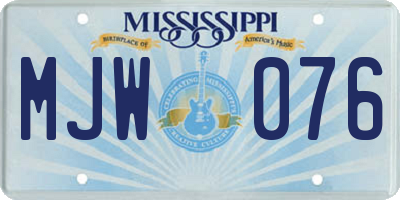 MS license plate MJW076