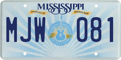MS license plate MJW081