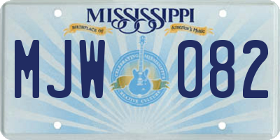 MS license plate MJW082
