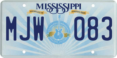 MS license plate MJW083