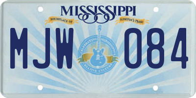 MS license plate MJW084