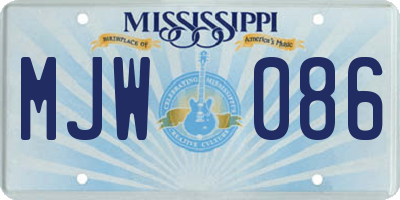 MS license plate MJW086