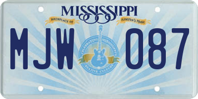MS license plate MJW087