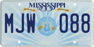 MS license plate MJW088