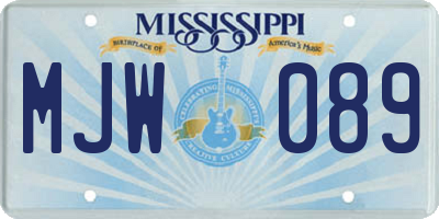MS license plate MJW089