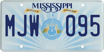 MS license plate MJW095
