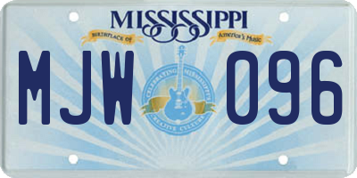 MS license plate MJW096