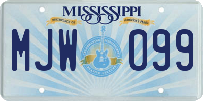MS license plate MJW099