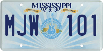 MS license plate MJW101