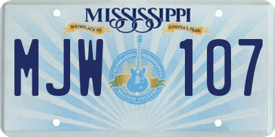 MS license plate MJW107