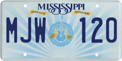 MS license plate MJW120