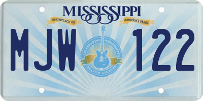 MS license plate MJW122