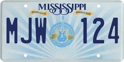 MS license plate MJW124