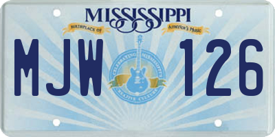MS license plate MJW126