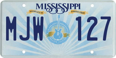 MS license plate MJW127