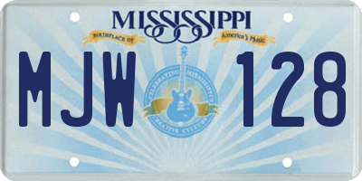 MS license plate MJW128