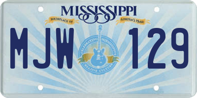 MS license plate MJW129