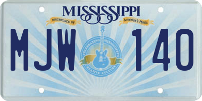 MS license plate MJW140