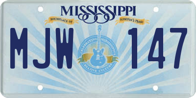MS license plate MJW147