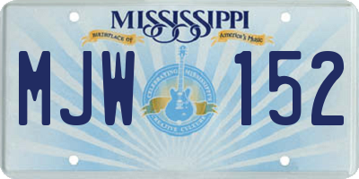MS license plate MJW152