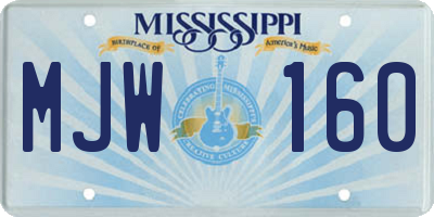 MS license plate MJW160
