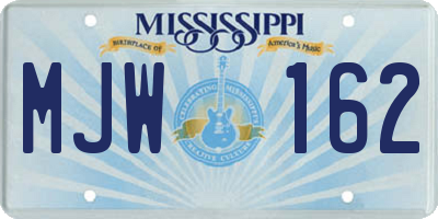 MS license plate MJW162