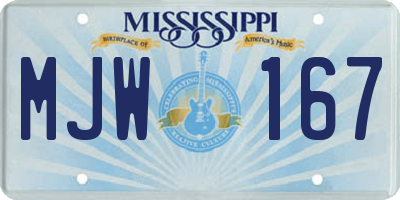 MS license plate MJW167