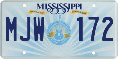 MS license plate MJW172